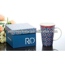 2014 new designs cheap full decal fine bone china coffee mugs